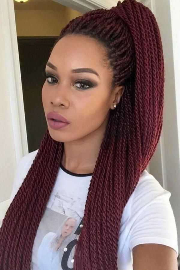 Cherry Wine Braided Ponytail