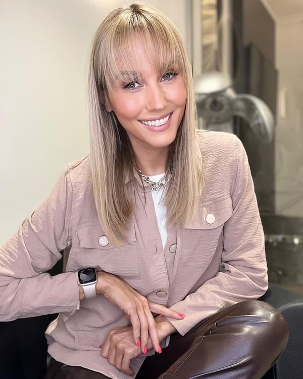 Chic Long Bob with Fringe