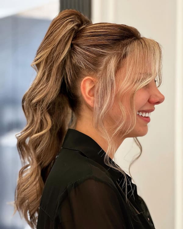 Chic Ponytail with Frontal Bangs