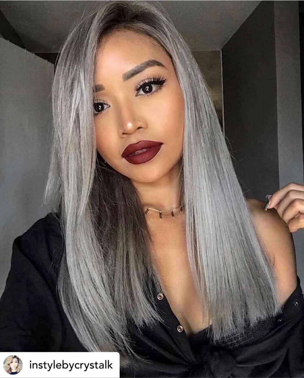 Silver hair is perfect for Christmas!