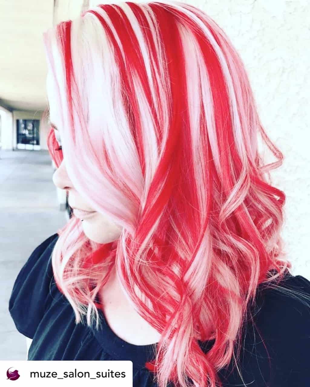 Candy cane hair is perfect for Christmas!