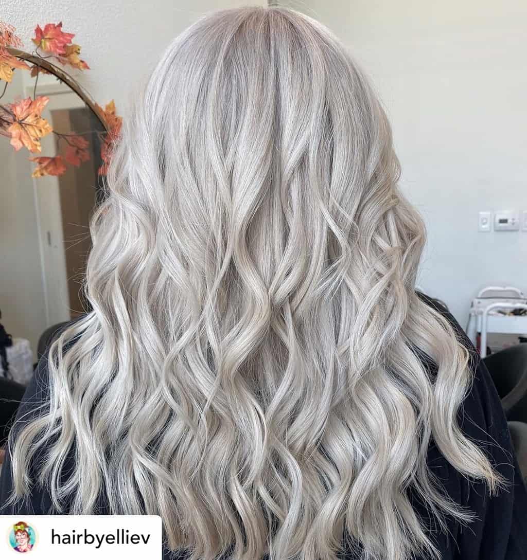 Icy ash blonde is perfect for Christmas!