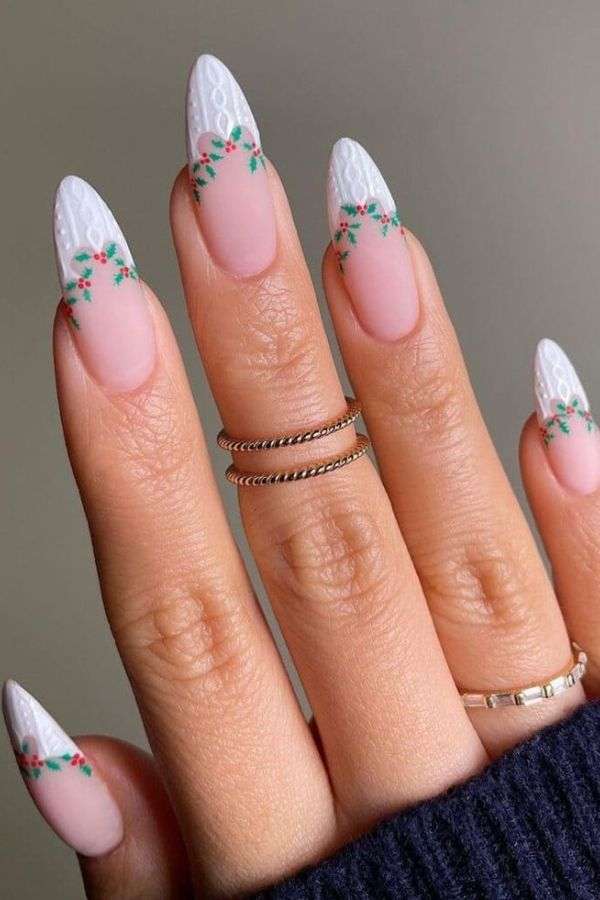 Christmas Sweater French Tips