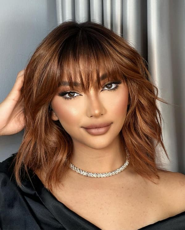 Classic Brown Wavy Haircut