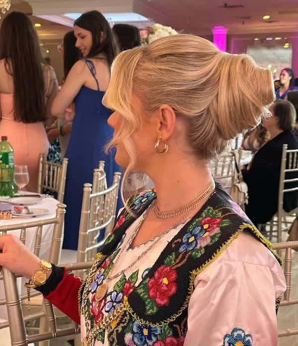 closed-cover-bun-with-bangs-for-long-hair Closed Cover Bun with Bangs for Long Hair