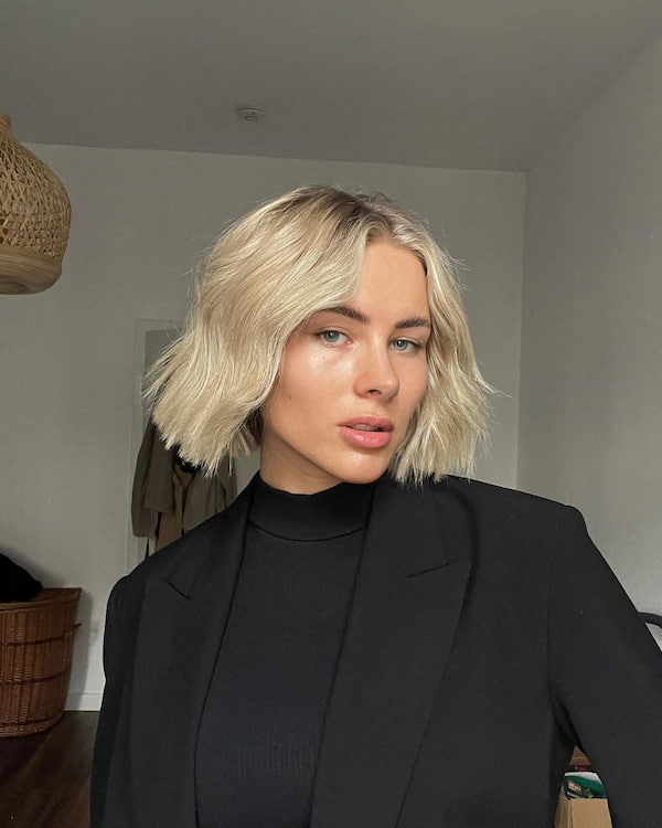 Cropped Blonde Bob