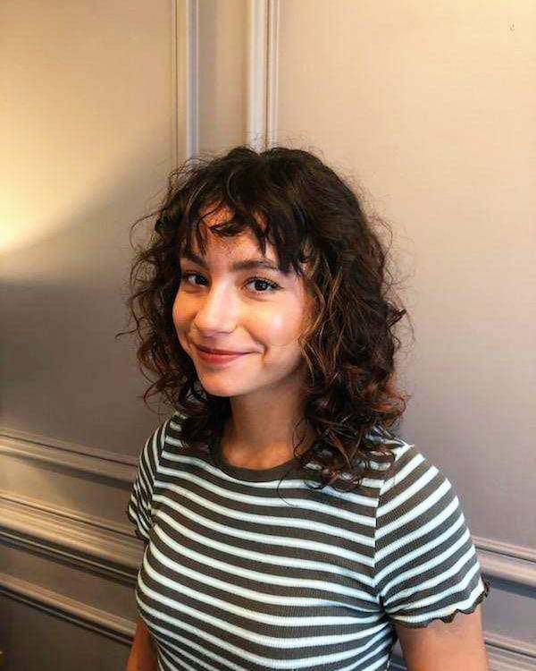 curly-medium-length-cut-bangs Curly Medium Length Cut + Bangs