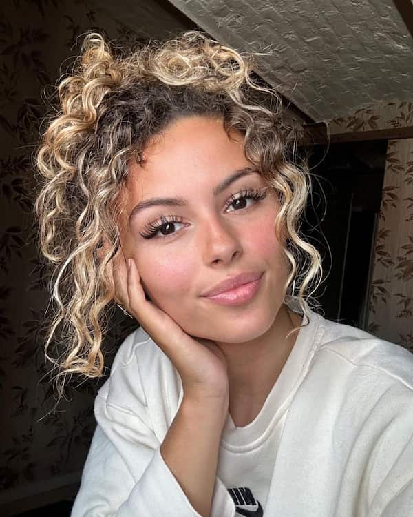 curly-updo-with-bangs Curly Updo with Bangs