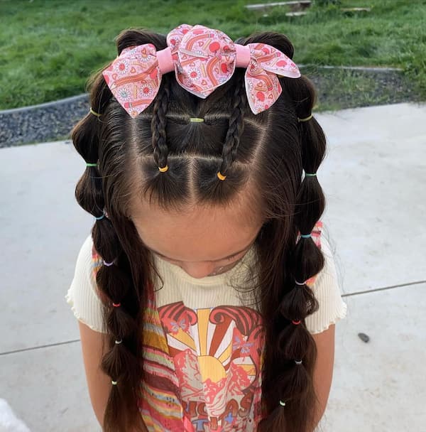 Cute Piggie Bow Set with Big Ribbon