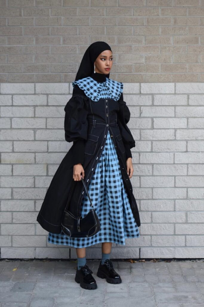 Button-Down Dress over Gingham