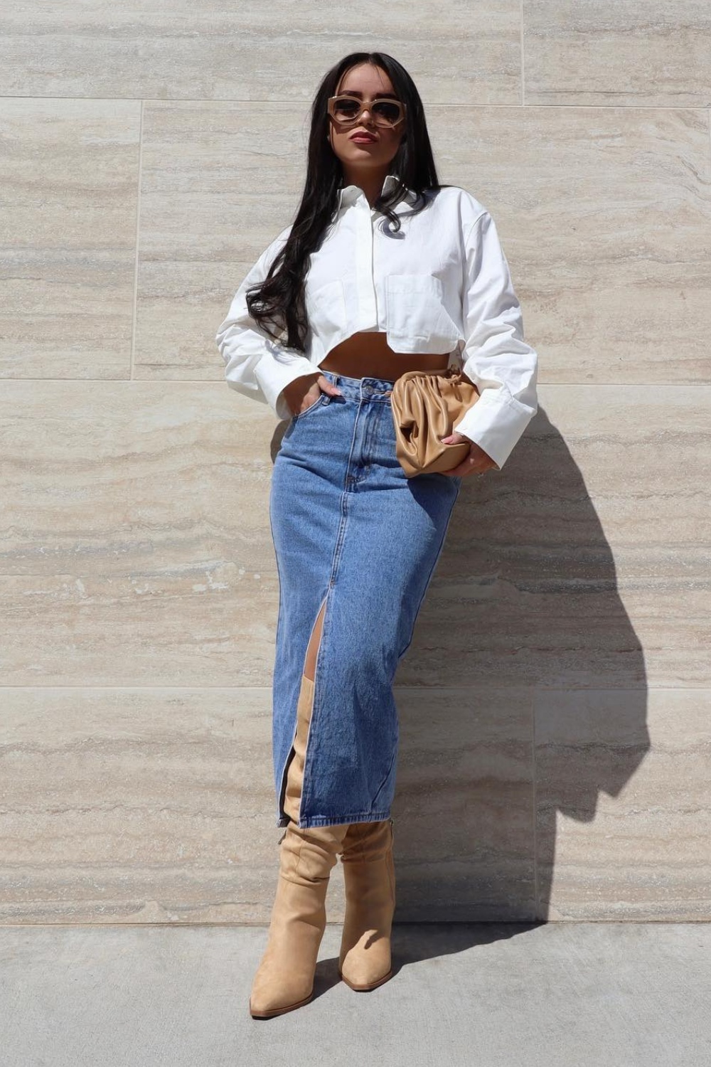 denim-skirt-outfits-28 Crisp and Clean