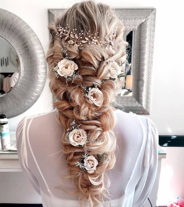 dreamy-cascading-bridal-updo Dreamy Cascading Bridal Updo