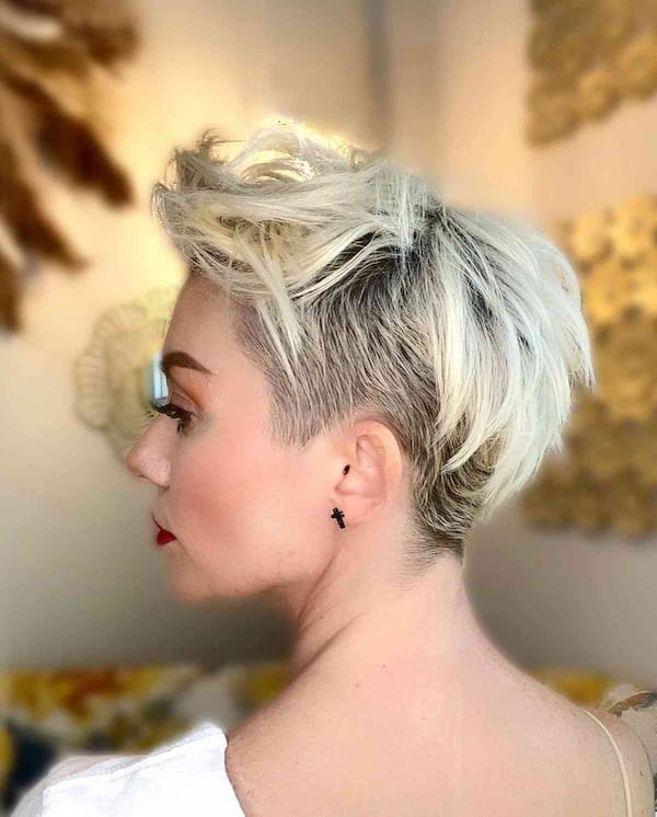 Edgy Middle Parted Pixie Haircut