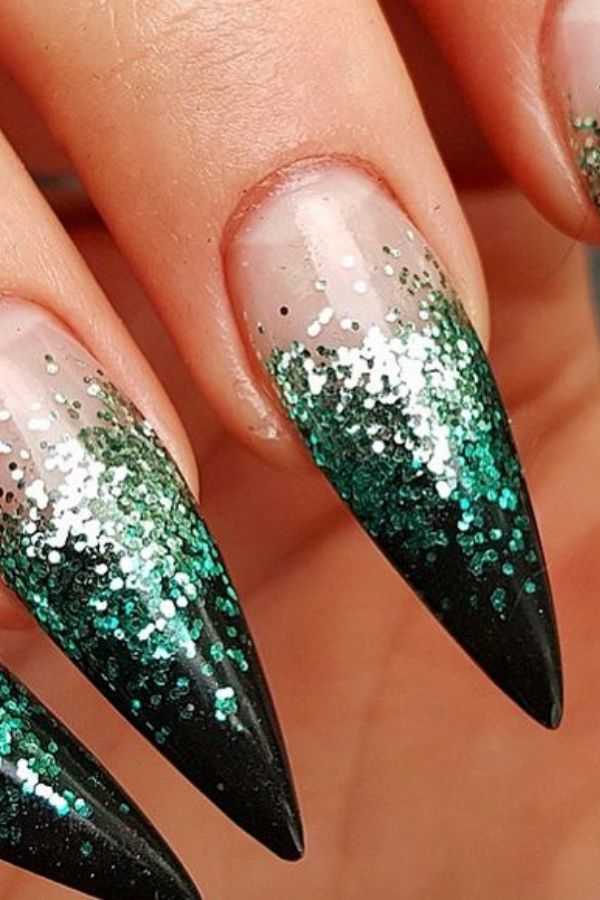 Emerald Green Glitter Fade