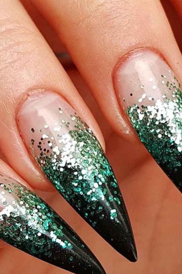 Emerald Stiletto Nails
