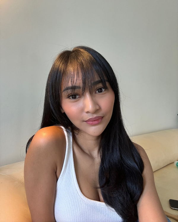 Extra Long Haircut with Choppy Bangs