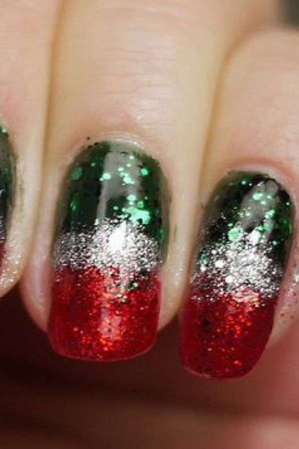 Festive Red and Green Glitter