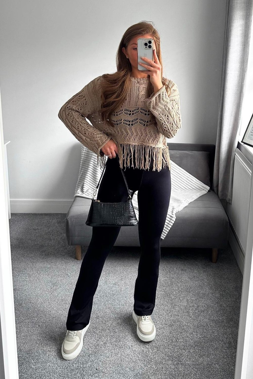 flare-leggings-outfits-3 Boho Chic: Crochet and Fringe