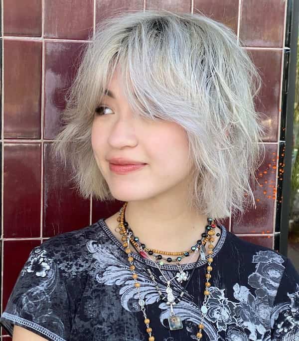 Fluffy Bob with Curtain Bangs