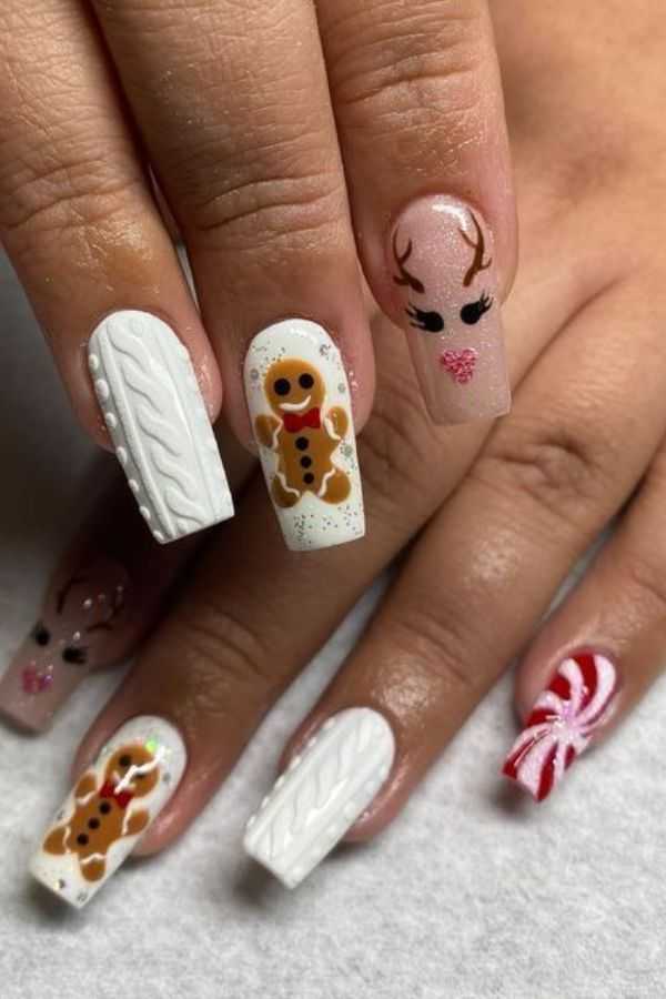 Gingerbread Sweater Nails