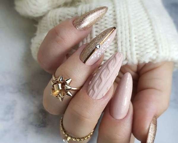Gold Accents on Sweater Nails