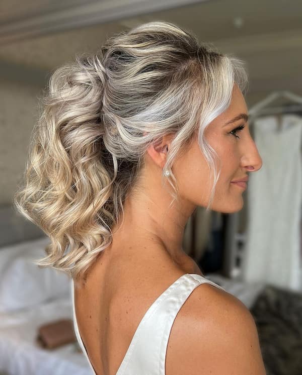 Gray High Textured Ponytail