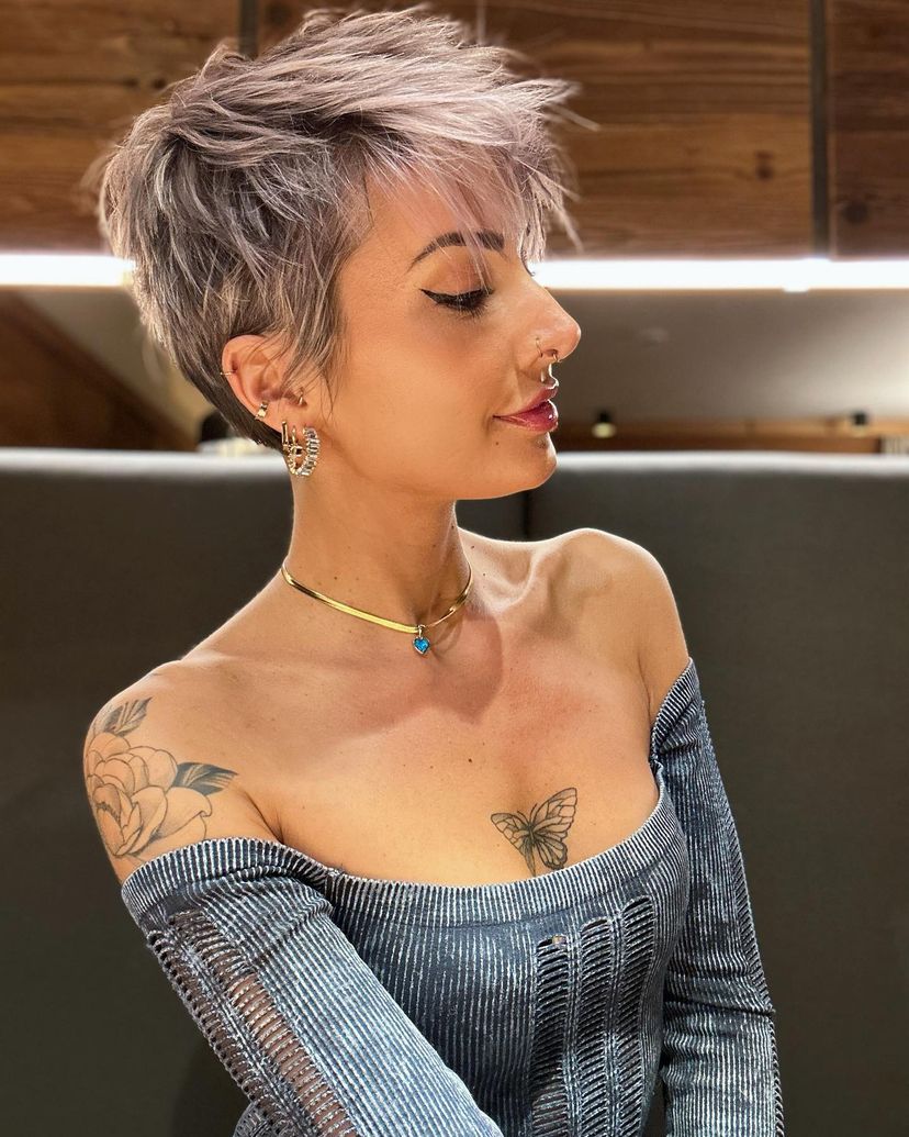 Cute textured pixie haircut on short blonde hair. Find out what hairstyles are best for every hair type.