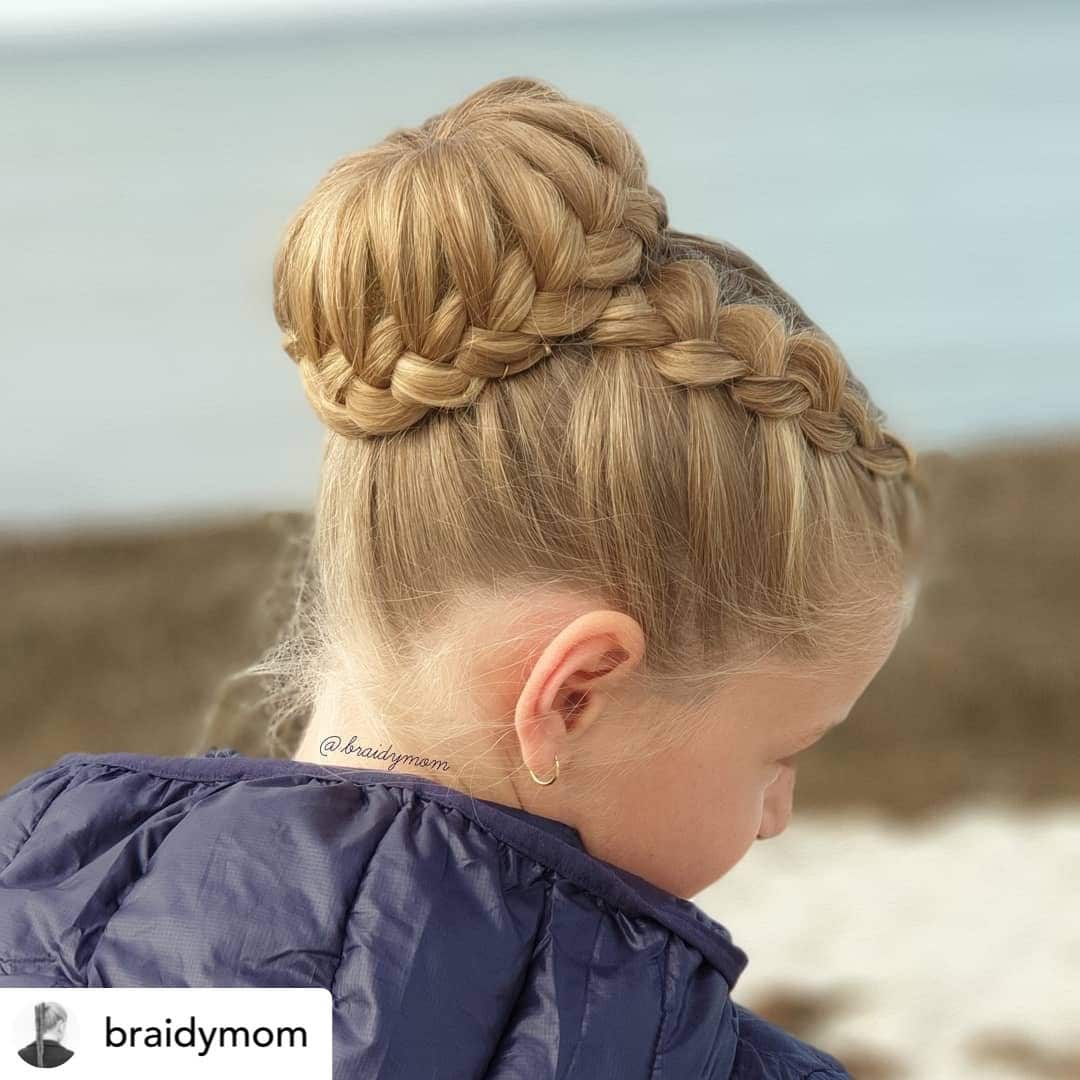 hairstyles-for-work-10 A braided ballerina bun is the perfect hairstyle for work!