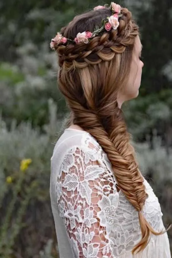 intricate-braid-crown-with-flowers-jpg Intricate Braid Crown with Flowers