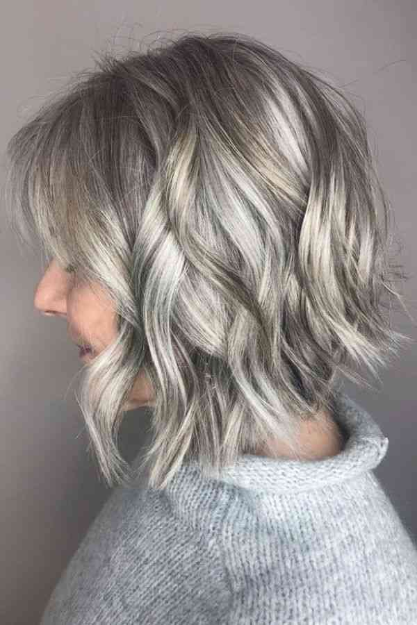 Layered Lob with Bangs