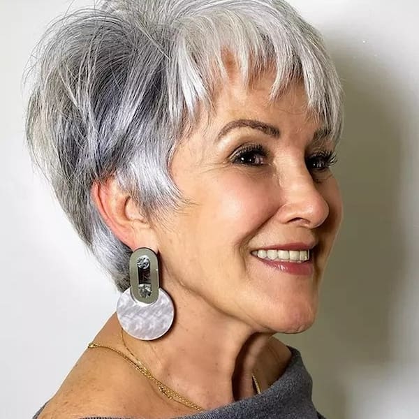 Layered Pixie Haircut with Bangs 