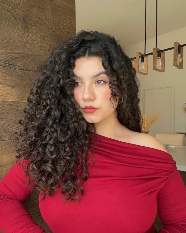 long-center-parted-curly-hair Long Center-Parted Curly Hair