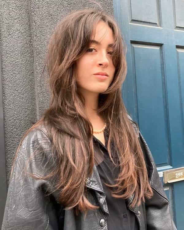 long-shag-with-layers-and-curtain-bang Long Shag with Layers and Curtain Bang