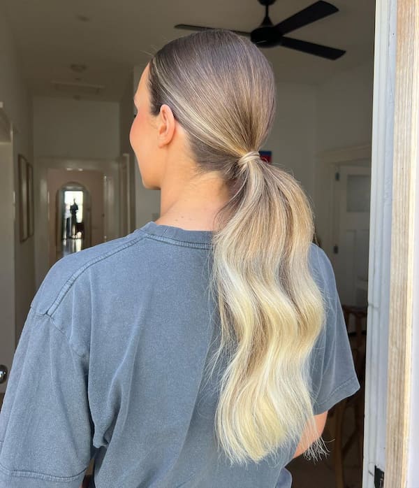 Low Blonde Ponytail