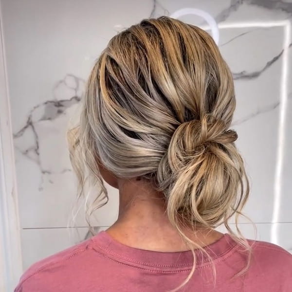 messy-knotted-updo-for-long-hair Messy Knotted Updo for Long Hair