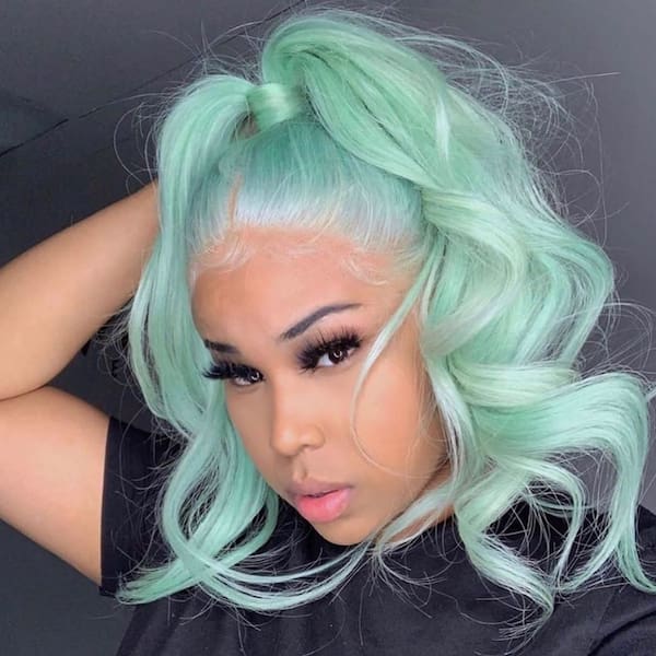 Mint Green Fierce Half Up Half Down