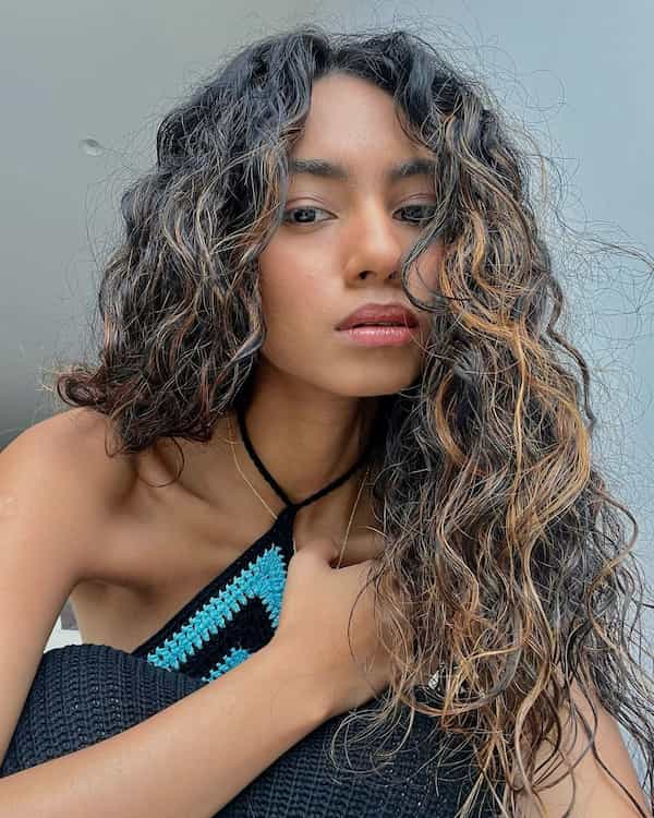 mixed-colored-loose-curly-hair Mixed-Colored Loose Curly Hair