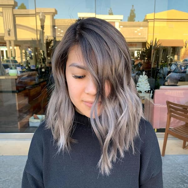 Mixed-Coloured Long Bob