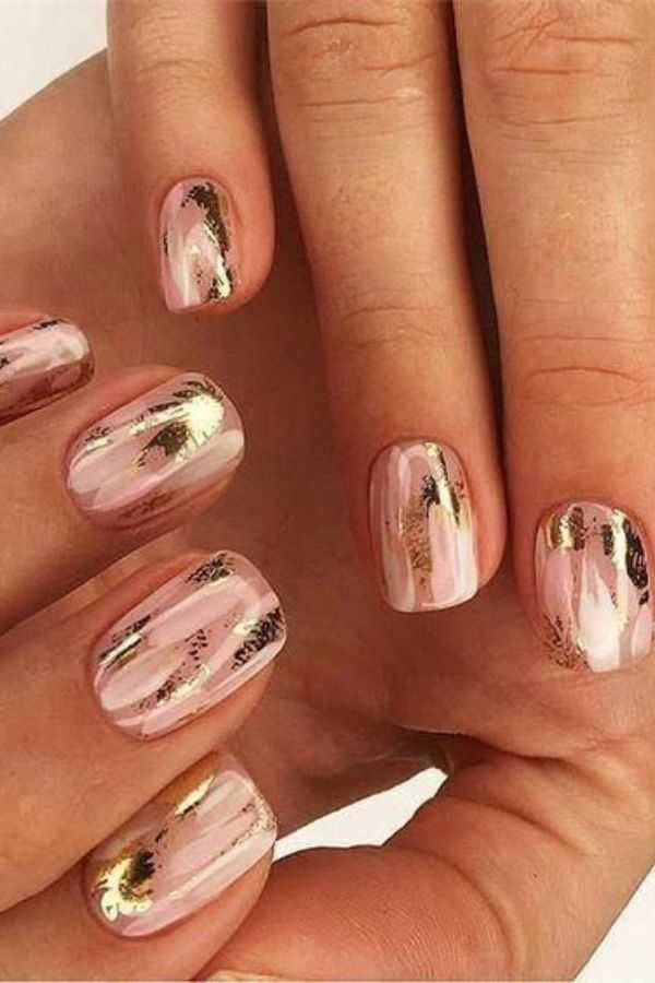 Modern Twist Abstract Pink and Gold Accents