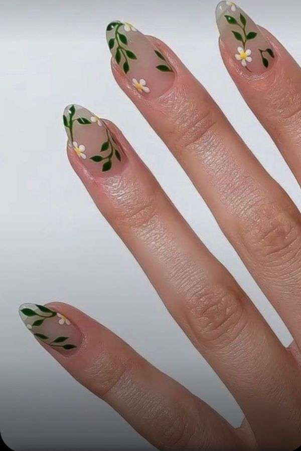 Nature's Beauty Pink Marble and Leafy Greens