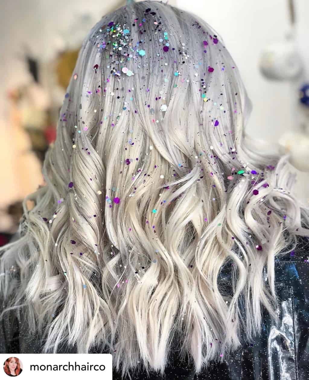 Glitter bomb hair is the perfect hairstyle for New Years Eve!