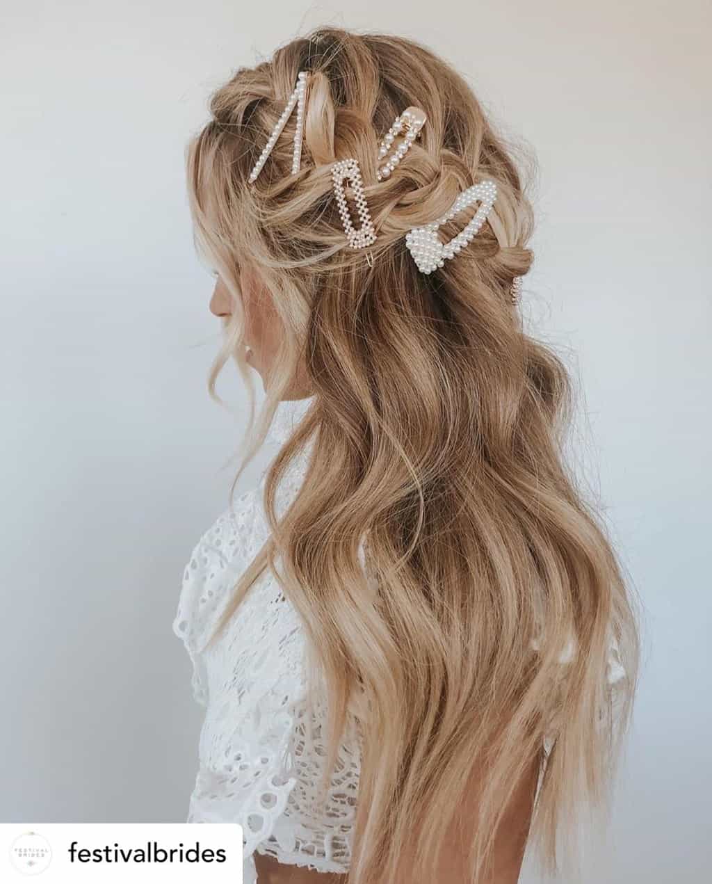 Pearl hair clips and blingy hair pins make the perfect hairstyle for New Years Eve!