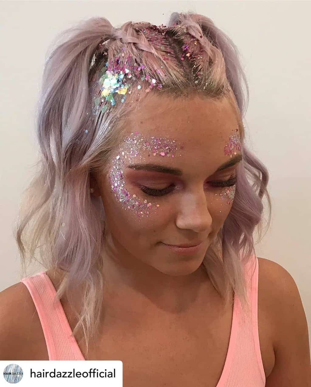 Glitter bomb hair is the perfect hairstyle for New Years Eve!