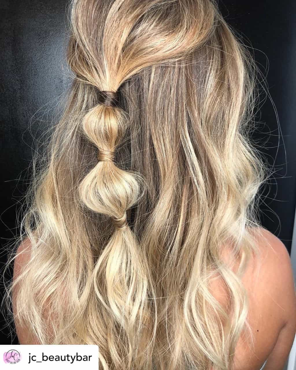 A bubble ponytail is the perfect hairstyle for New Years Eve!