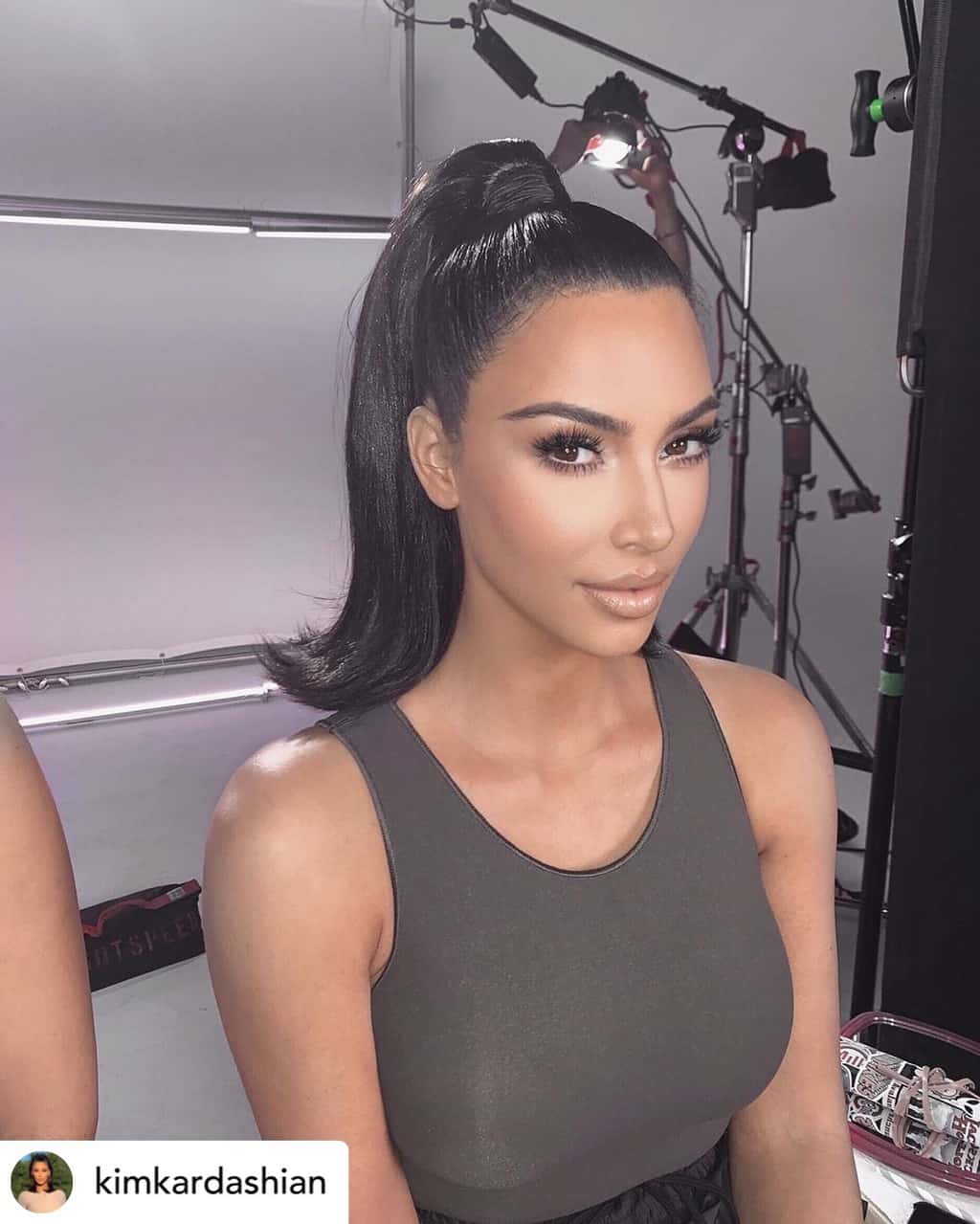 A flipped-out sleek ponytail (like Kim Kardashian's)is the perfect hairstyle for New Years Eve!