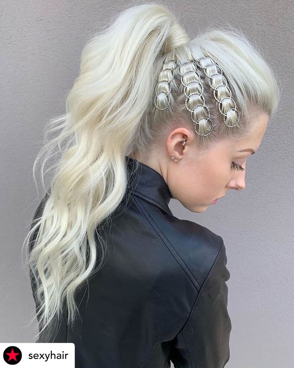 A blinged-out ponytail with rings is the perfect hairstyle for New Years Eve!