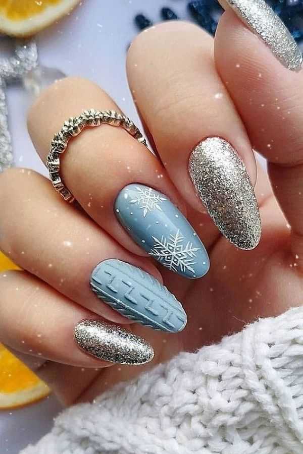 New Year's Eve Sweater Nails