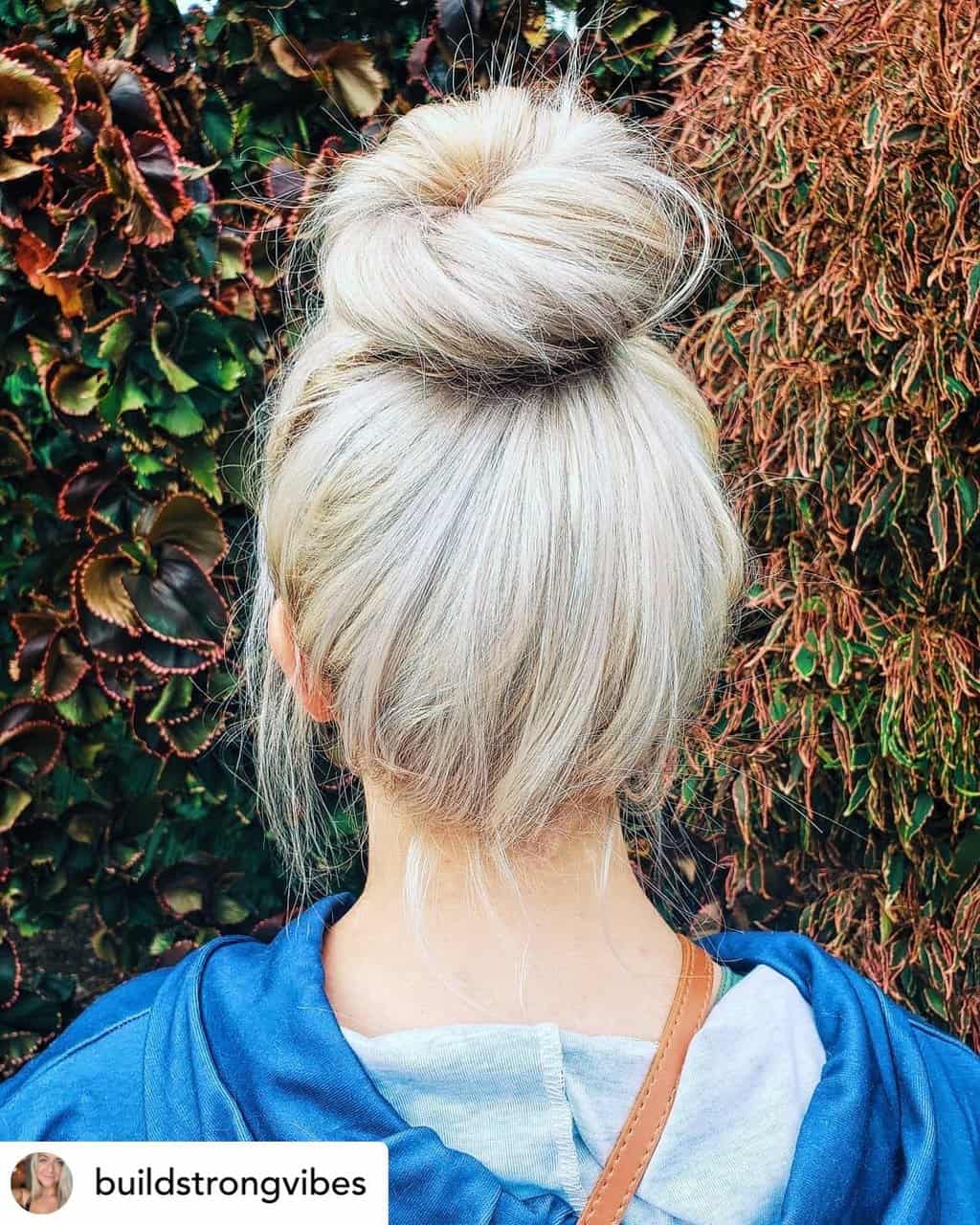 A big messy bun is perfect for next-day hair! Check out more of my favorite next-day hairstyles!