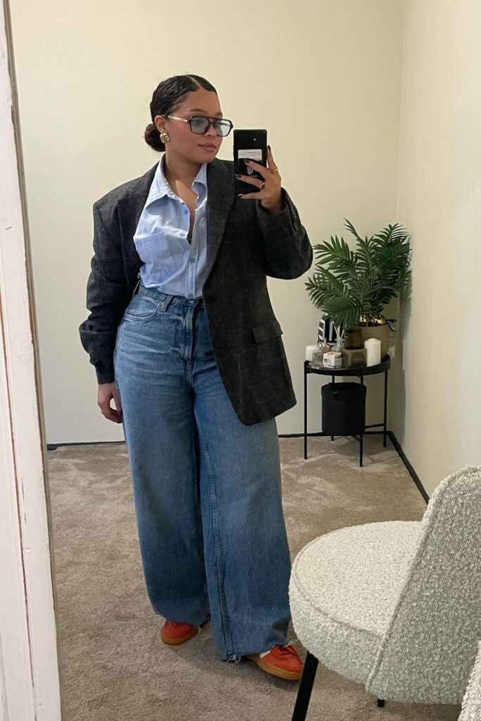 Layered Button-Up and Blazer