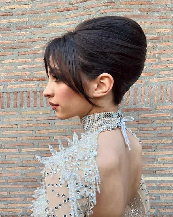 perfect-closed-edged-updo-with-fringe Perfect Closed Edged Updo with Fringe